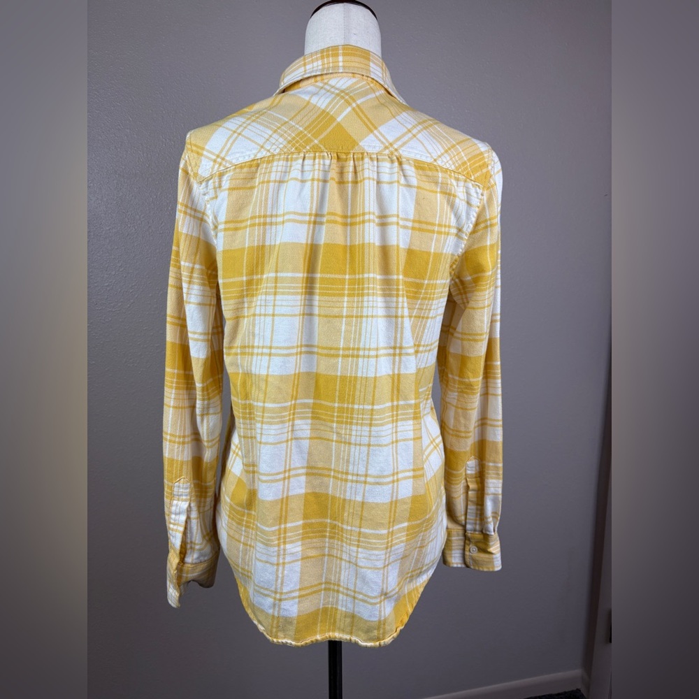 Land’s End yellow and white flannel size 8 - Picture 3 of 6